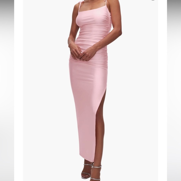 Good American Dresses & Skirts - Satin pink bubble slipdress